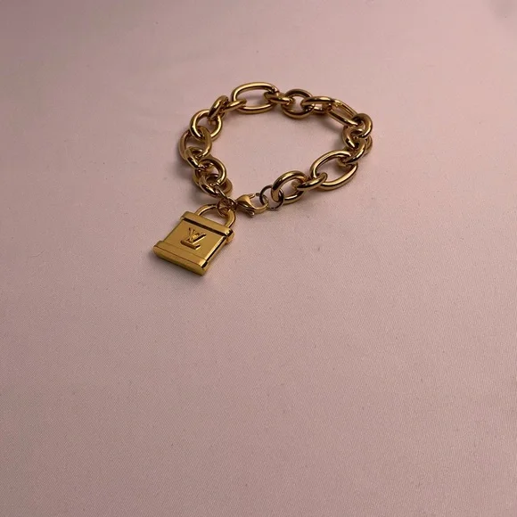 Louis Vuitton Gold Lock Bracelet Padlock - Picture 3 of 5